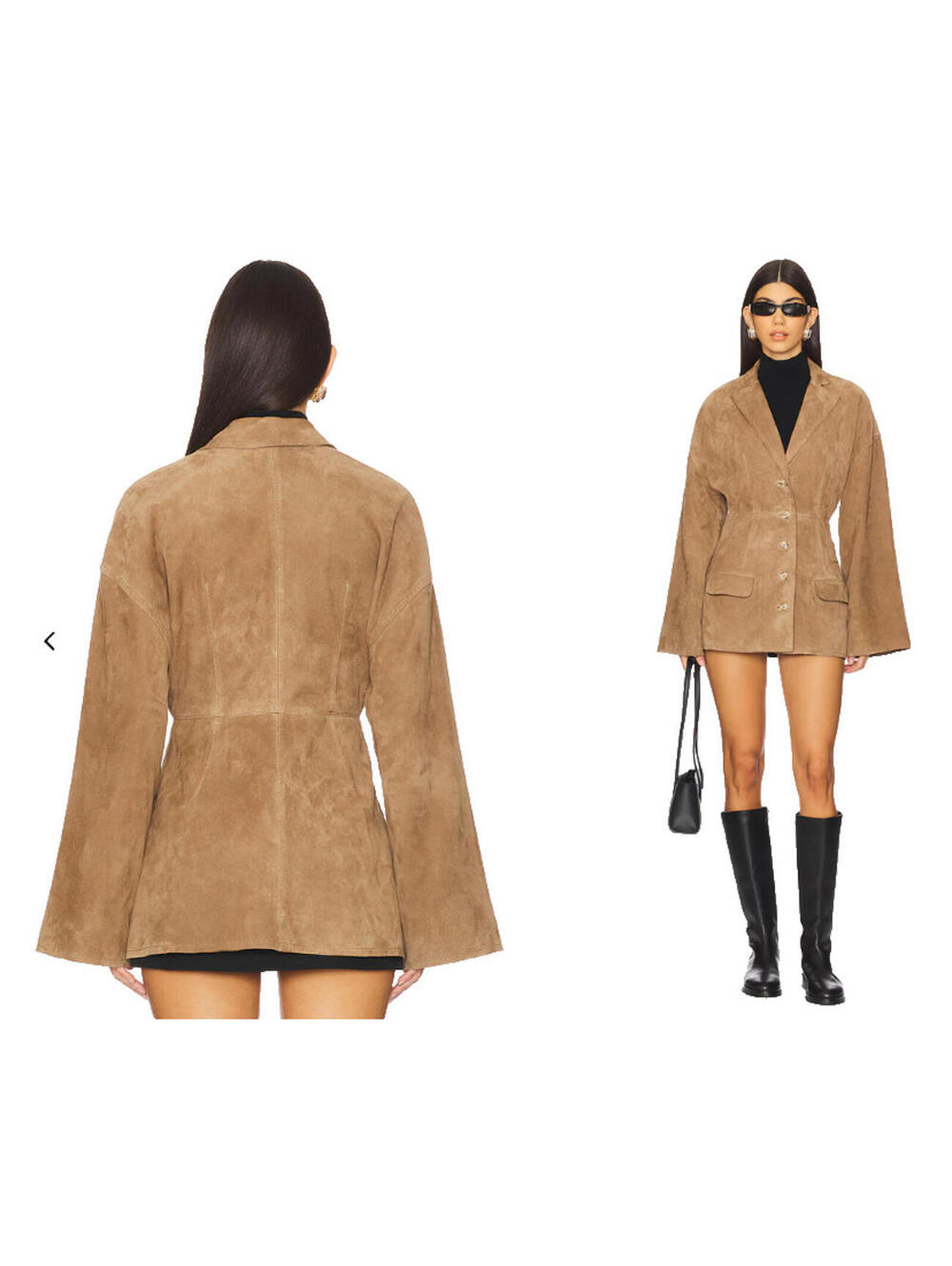 Eaves Revolve Salta Suede Jacket in Tan SIZE M NWT $528msrp - Picture 3 of 11